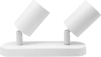 Image de Plafonnier 2 Spots Orientables Alu Blanc pour Ampoule GU10