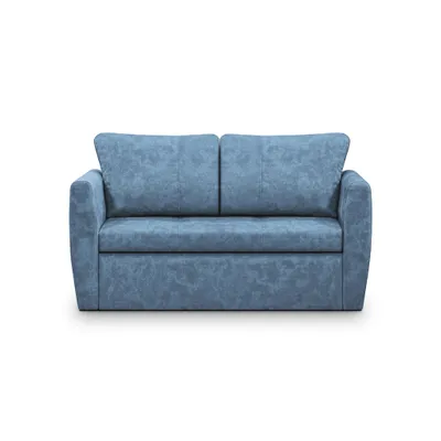 Image de Canapé lit Kamel deux places avec fonction de couchage surface de couchage 188x122 cm canapé de relaxation en velours avec lit armoire, couleur : bleu, Terra 73