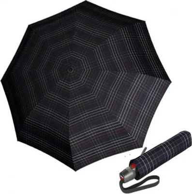 Obrázek produktu pro Knirps KNIRPS T.200 CHECK BLACK - elegantní dámský plně automatický deštník