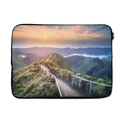 Produktbild von MuchoWow® Laptop Hülle 13 Zoll Berge - Sonne - Natur Laptoptasche - Laptophülle - Sleeve - Rundumschutz