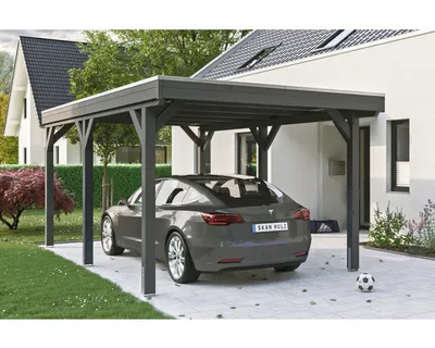 Produktbild von Einzelcarport SKAN Holz Grunewald inkl. EPDM Folie 321 x 554 cm Schiefer