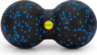 Produktbild von ACTIGET Duoball Massageball – Doppel Massageball zur gezielten Muskelmassage und Faszien-Rollmassage schwarz / blau