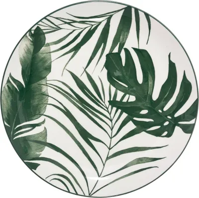 Produktbild von Set aus 6 flachen tellern "palme" d26cm grün - SG Secret de Gourmet