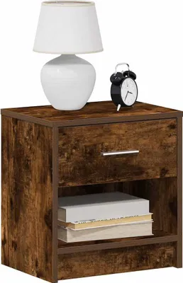 Produktbild von Möbel Nachttisch mit Schublade Räuchereiche 39x28x41 cm - Nachttische & -schränke CC4460