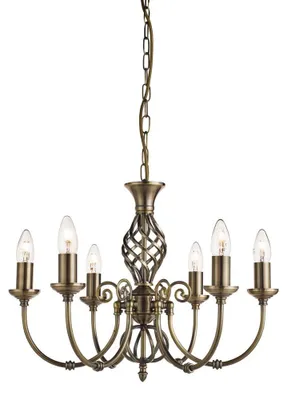 Produktbild von Kronleuchter Industrial-Nordic Sansibar Stahl Messing 6 Lichter E14