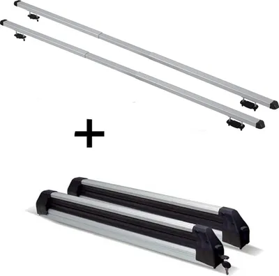 Produktbild von Skiträger ausziehbar + Dachträger RAPID kompatibel mit Ford Mondeo Kombi (5Türer) 93-00