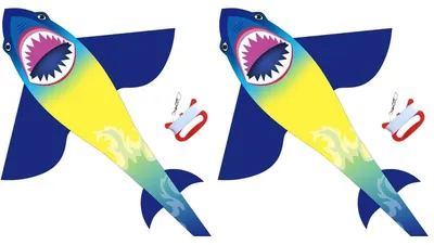Image de Kit de cerf-volant "Shark Kite Easy Flyer", 190 cm, lot de 2