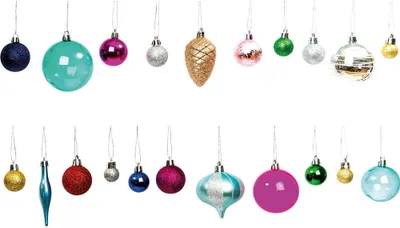 Produktbild von Bunte Weihnachtskugeln 27-teilig