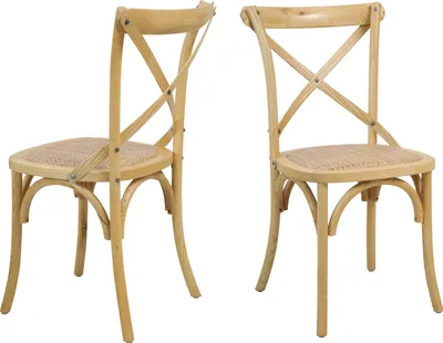 Produktbild von SIT Möbel Stuhl mit Rattan-Sitzfläche | 2er-Set | gepolsterter Sitz | Hevea Holz naturfarben | B 48 x T 52 x H 89 cm | 02410-01 | Serie STUHL