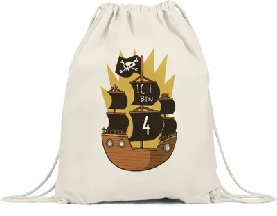 Produktbild von Geburtstag 4 Jahre Turnbeutel 4 Jahre 4. Geburtstag Piraten Pirat Motto