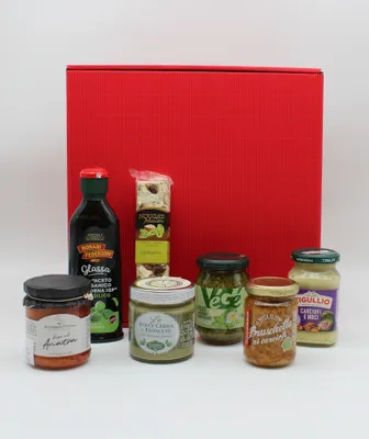 Immagine prodotto di Cesto regalo - Confezione regalo "Prelibatezze italiane" - Un viaggio culinario in Italia
