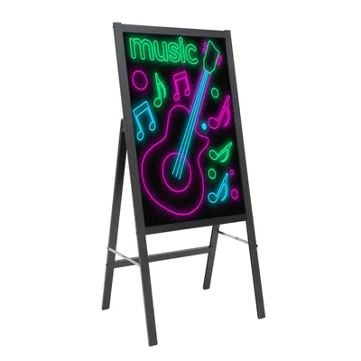 Zdjęcie produktu dla Tablica informacyjna LED 40 x 60 cm, czarna, stojąca tablica menu, przeznaczona do użytku domowego, na wesela, do restauracji i hoteli