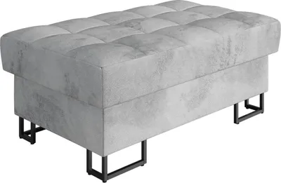 Produktbild von MIRJAN24 Polsterhocker Laris, Metallfüße in der Farbe Schwarz, Wellenfeder, Gepolsterter Hocker (Farbe: Sorriso 04)