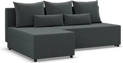 Produktbild von FERMO - Ecksofa mit Schlaffunktion, Bettkastem, Komfort und Still, dunkelgrau