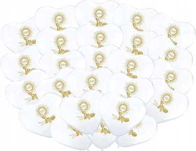 Image de Ballons en forme de coeur avec impression de communion, 25 pcs.