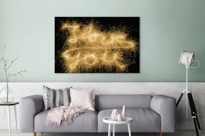 Zdjęcie produktu dla OneMillionCanvasses® - Obraz na płótnie - 140x90 cm, I Love You podpisany gwiazdą, dekoracja ścienna - zdjęcie na płótnie - obraz na drewnianej ramie
