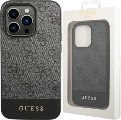 Zdjęcie produktu dla Guess GUHCP14XG4GLGR iPhone 14 Pro Max6,7 szary/grey hard case 4G Stripe Collection
