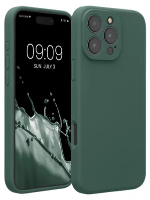 Produktbild von kwmobile Handyhülle für Apple iPhone 16 Pro Max Hülle - gummierte Handy Silikon Case für iPhone 16 Pro Max - Schutzhülle Cover - Tannengrün