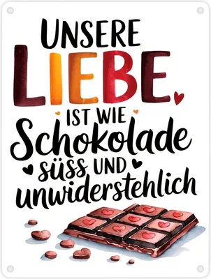 Produktbild von Liebe ist wie Schokolade Metallschild in 15x20 cm Schokoladentafel