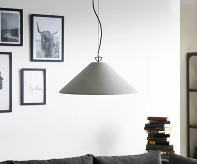 Produktbild von DELIFE Pendelleuchte Fatua 40 cm Beton 60 W Pendelleuchte Hängeleuchte