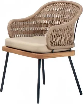 Obrázek produktu pro Křeslo Béžový design Gauč Pohovka Relax Ratanový obývací pokoj sedačka Moderní