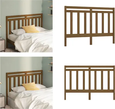 Produktbild von vidaXL Kopfteil Honigbraun 141x4x100 cm Massivholz Kiefer - Bettkopfteil - Bettkopfteile - Kopfteil - Holzkopfteil