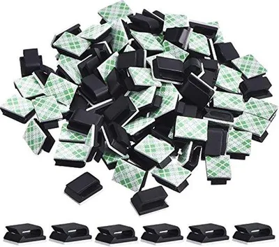 Produktbild von Famanu Kabelclips Set - Selbstklebend, inklusive Kabelbinder und Halter - Weiß, für Zuhause und Büro