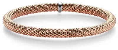 Produktbild von Himbeer-Armband Armreif Armschmuck elastisch 5mm 750 Gold Rotgold für Damen