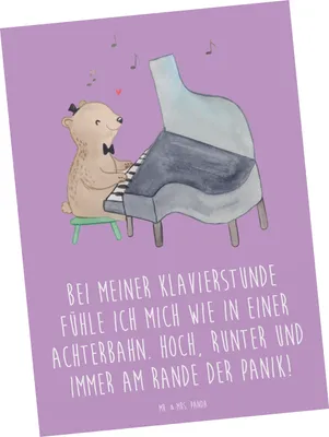 Produktbild von Mr. & Mrs. Panda Postkarte Klavier Achterbahn - Lavendeltraum - Geschenk, Lernen, Musiker, bildkarte, Elfenbeintasten, Musik, Postkarten, Ansichtskarte, Klavierspielen