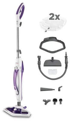 Zdjęcie produktu dla Parownica ręczna - Parownica ręczna do czyszczenia - 1500 W - 0,3 L - 11 akcesoriów - Fioletowy