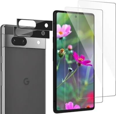 Produktbild von Schutzfolie für Google Pixel 6a , 2 Stück Panzer Schutz Glas Folie mit 2 Stück Kameraschutz, 9H Panzerfolie Kratzfest Schutzglas, Displayschutz