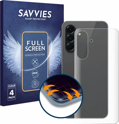 Produktbild von 4x Savvies Fullscreen Schutzfolie für Samsung Galaxy A56 5G (Rückseite) Displayschutz Folie Fullcover Klar Transparent