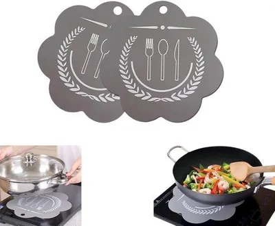 Produktbild von Küchenplattenbeschützer - Silikonmat - Wasser- und hitzebeständige Glasfaserhaube - 25 cm Grau