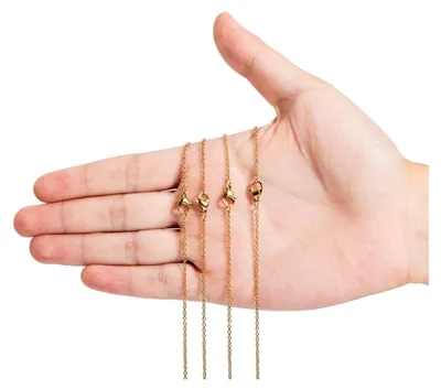 Produktbild von Kette, 20 Stück, 50 cm, goldfarben, Edelstahl, mit Karabinerverschluss, für Bastelarbeiten, Anhänger, Halskette, Armband, DIY Schmuckherstellung