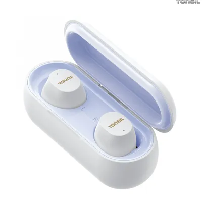 Zdjęcie produktu dla Słuchawki Bezprzewodowe TONSIL T45BT BIAŁE Bluetooth BT dokanałowe