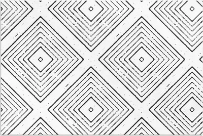 Imagen del producto de Alfombra de vinilo con estampado bohemio de cuadrados regulares – 140x210 cm – Alfombra para exteriores – Para terraza – Resistente a la intemperie – Moderna