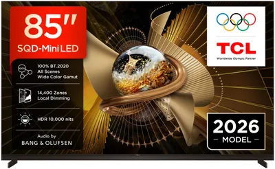 Obrázok produktu pre TCL X11L 85X11L, 2,16 m (85"), 3840 x 2160 px, SQD-Mini LED, Smart TV, Wi-Fi, Čierna