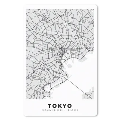 Produktbild von MuchoWow® Mauspad Mousepad Tokio - Stadtplan - Schwarz und weiß - Karte 40x60 cm - Mousepads - Maus Mat - Pad - Mausunterlage - Schreibtisch Accesoire