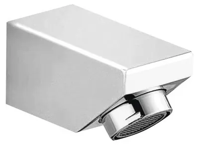 Produktbild von Eckiger Wandeinlauf aus Messing in Chrom, 30 mm breit, 30 mm hoch, 60 mm tief