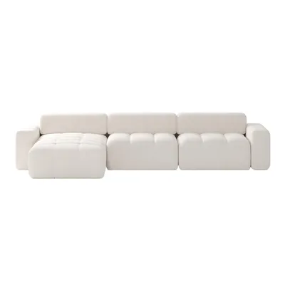 Produktbild von FEDVE Ecksofa RIFU SO aus Bouclé-Stoff mit Schlaffunktion, Weiß