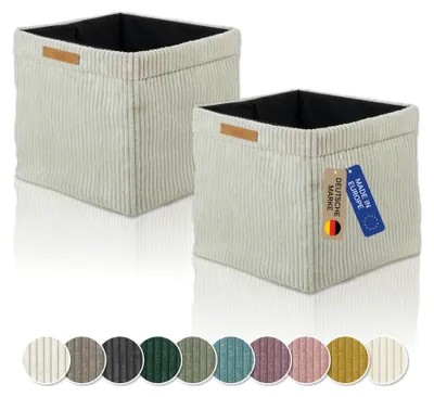 Produktbild von Kallax Boxen Cord 2er Set beige, faltbare Aufbewahrungsbox 33x33x31cm