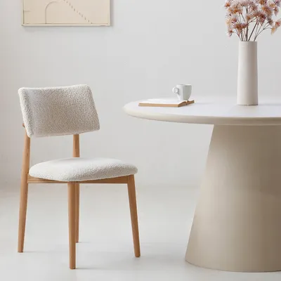 Produktbild von Esszimmerstuhl Stoff Beige Eiche Natur - 52x47x81 cm - Nova