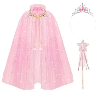 Produktbild von Prinzessencape für Mädchen - Bunte Tüllcape mit Pailletten - B0CQDSGPF3