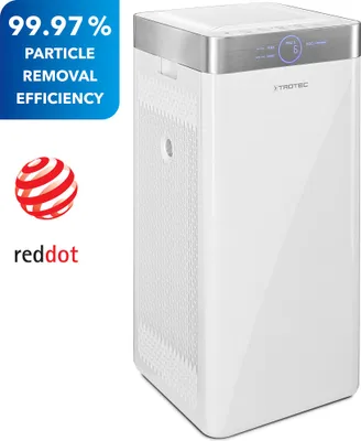 Produktbild von TROTEC Design-Luftreiniger AirgoClean 200 E HEPA-Filter Ionisation und 99,97% Filter Allergene Bakterien Viren Feinstaub Schimmelpilze Pollen Milben Tierschuppen