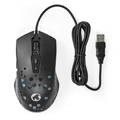 Produktbild von Nedis GMWD410BK, rechts, Optisch, USB Typ-A, 7200 DPI, Schwarz
