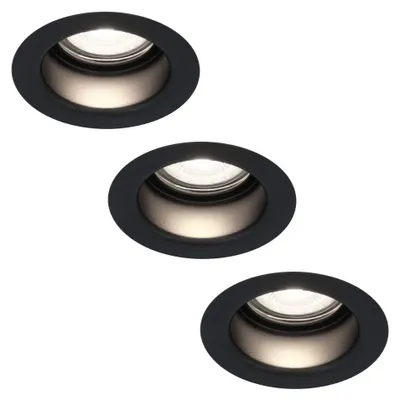 Produktbild von hoftronic LED Einbaustrahler 3,8W 6000K IP65 Schwarz 3er Set