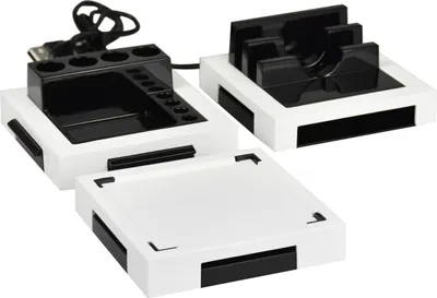 Image de Porte-stylo Monolith - 2 ports USB - noir - 9,3 x 9,3 x 4,1 cm