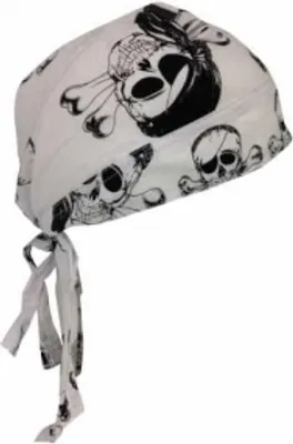 Produktbild von Bandana Cap Skull Bones, Kopftuch mit Totenkopf mit Knochen, Bandana Headscarf with Skulls, Pañuelo pañuelo Con Calaveras, Foulard Bandana Avec des crânes,Black + White
