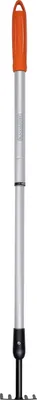 Produktbild von BLACK+DECKER Gartenrechen 5Zahn - Verstellbar von 66 bis 100 CM - Kohlenstoffstahl, Fiberglas und PVC - Orange/Schwarz