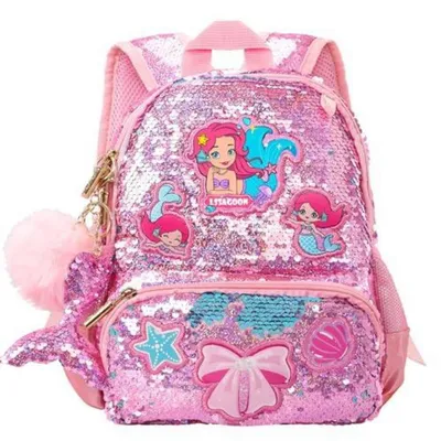 Produktbild von Kinderrucksack Mädchen Pailletten Meerjungfrau Rosa 33 cm